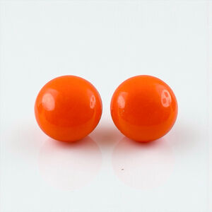 Vintage Neon Tangerine Orange Round Screw Back Button Earrings.